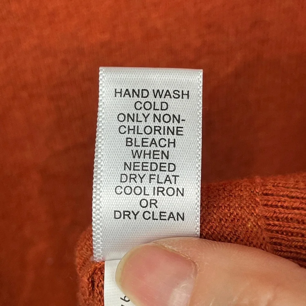 Banana Republic Sweater Mens L Orange Silk Cotton‎ Cashmere Luxury Blend V-Neck